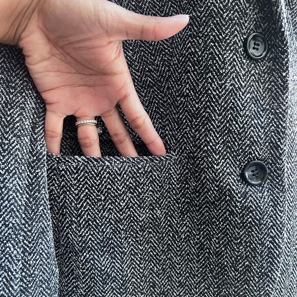 Talbots Textured Tweed Jacket Blazer Front Pockets Two tone Buttons Old Money M - Picture 2 of 9